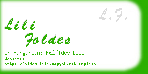 lili foldes business card